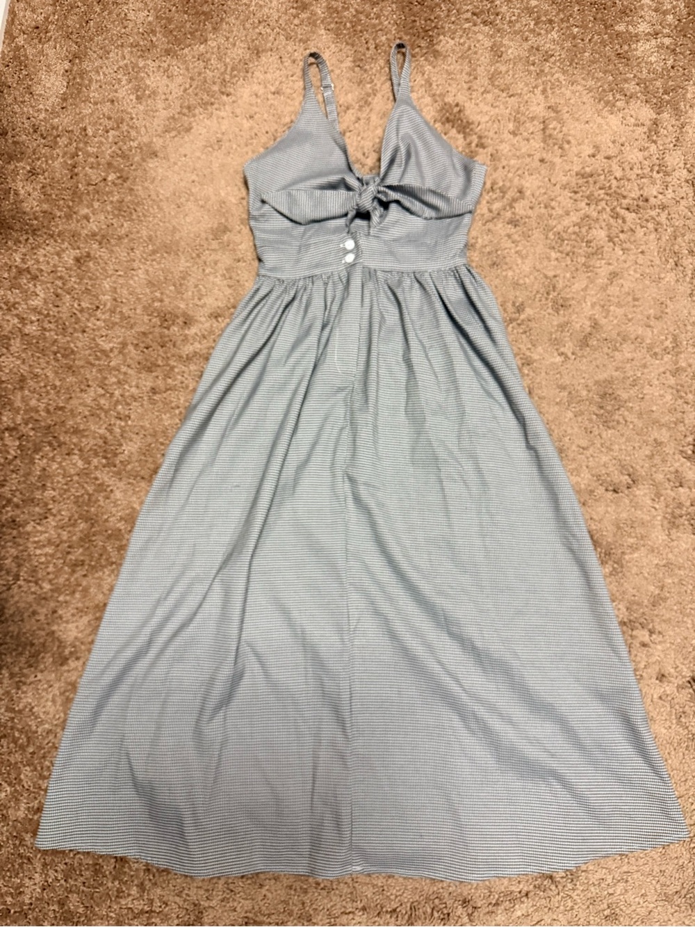 Summer Midi Dress with Front Tie and cutout.